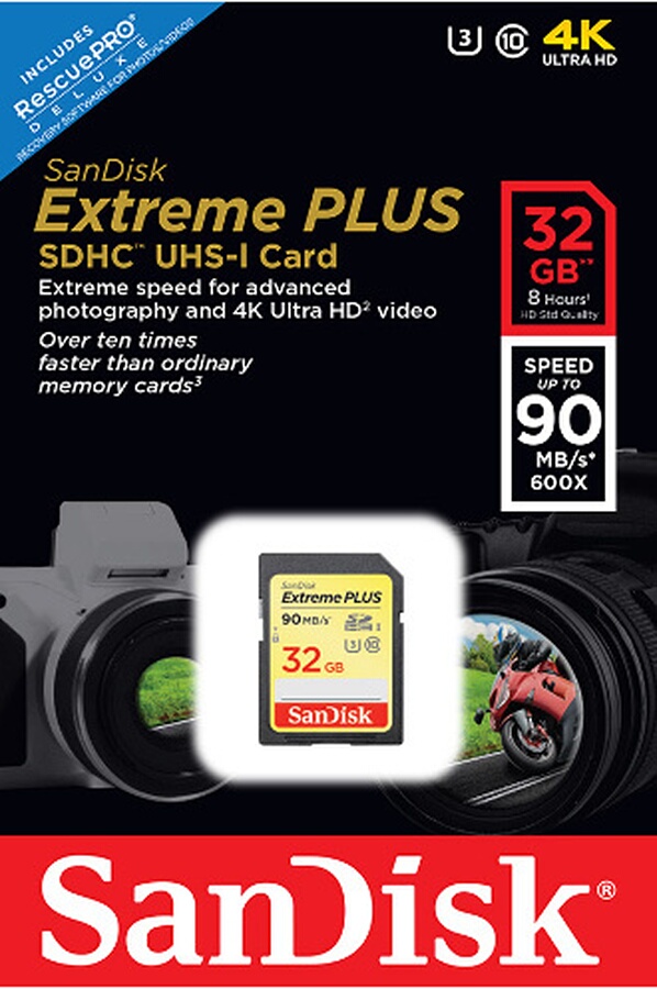 Carte m&eacute;moire Sandisk SD 32G EXTREME PLUS V2 CARTE MEMOIRE (4150848