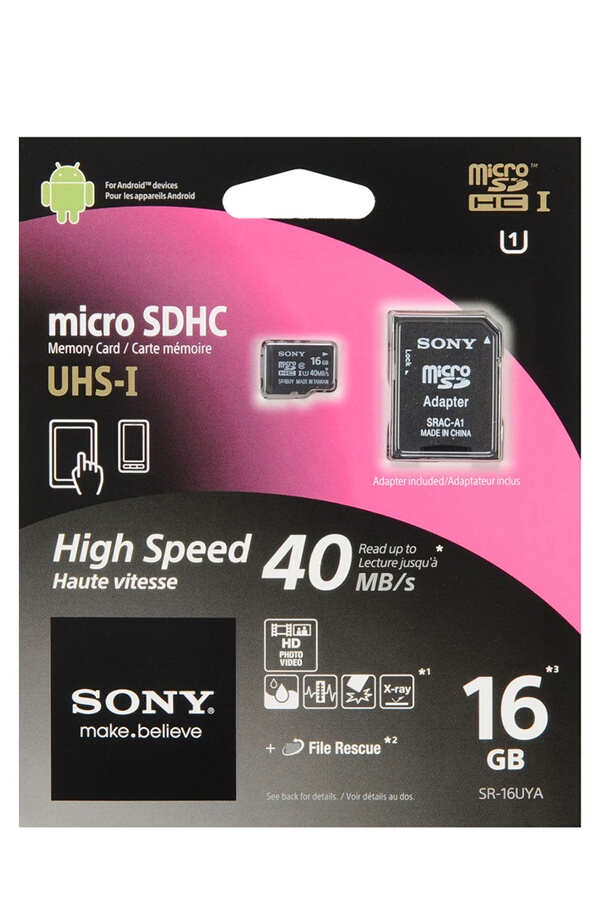 Carte micro SD Sony SDHC 16 Go MICRO SDHC 16GO UHS1 SD ADAPTATEUR