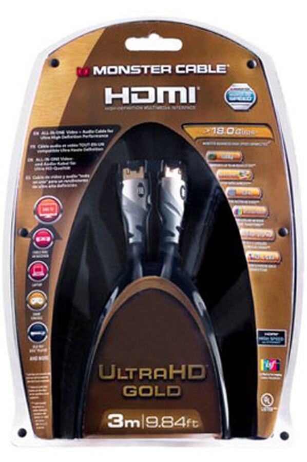 Cable video Monster CABLE HDMI 2.0 Cordon hdmi Gold 3m (1385844) Darty
