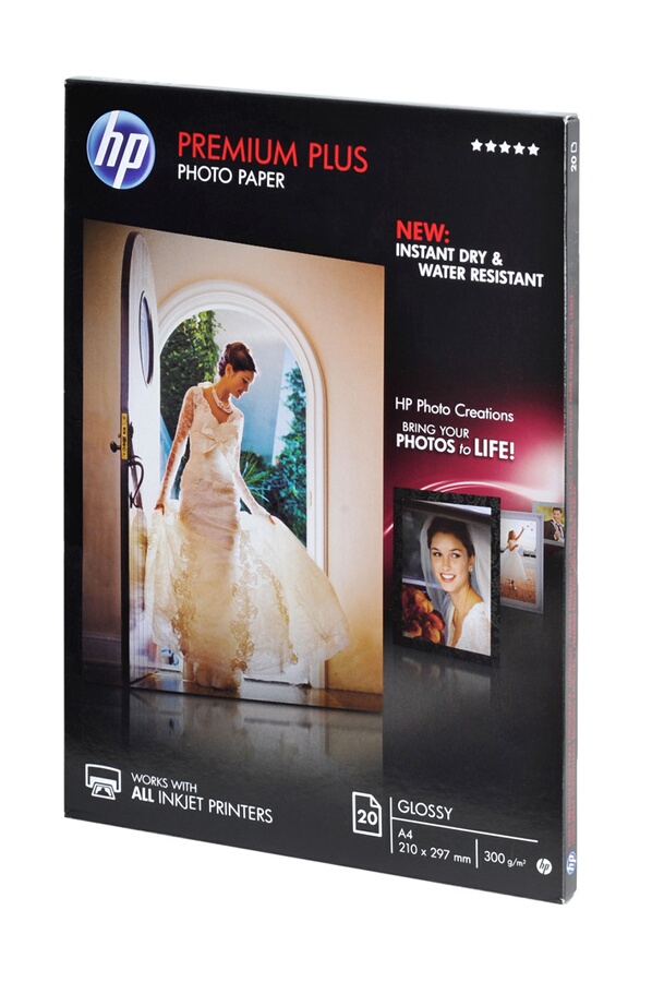 Papier d'impression Hp PREMIUM PLUS PHOTO A4 300G 20 FEUILLES