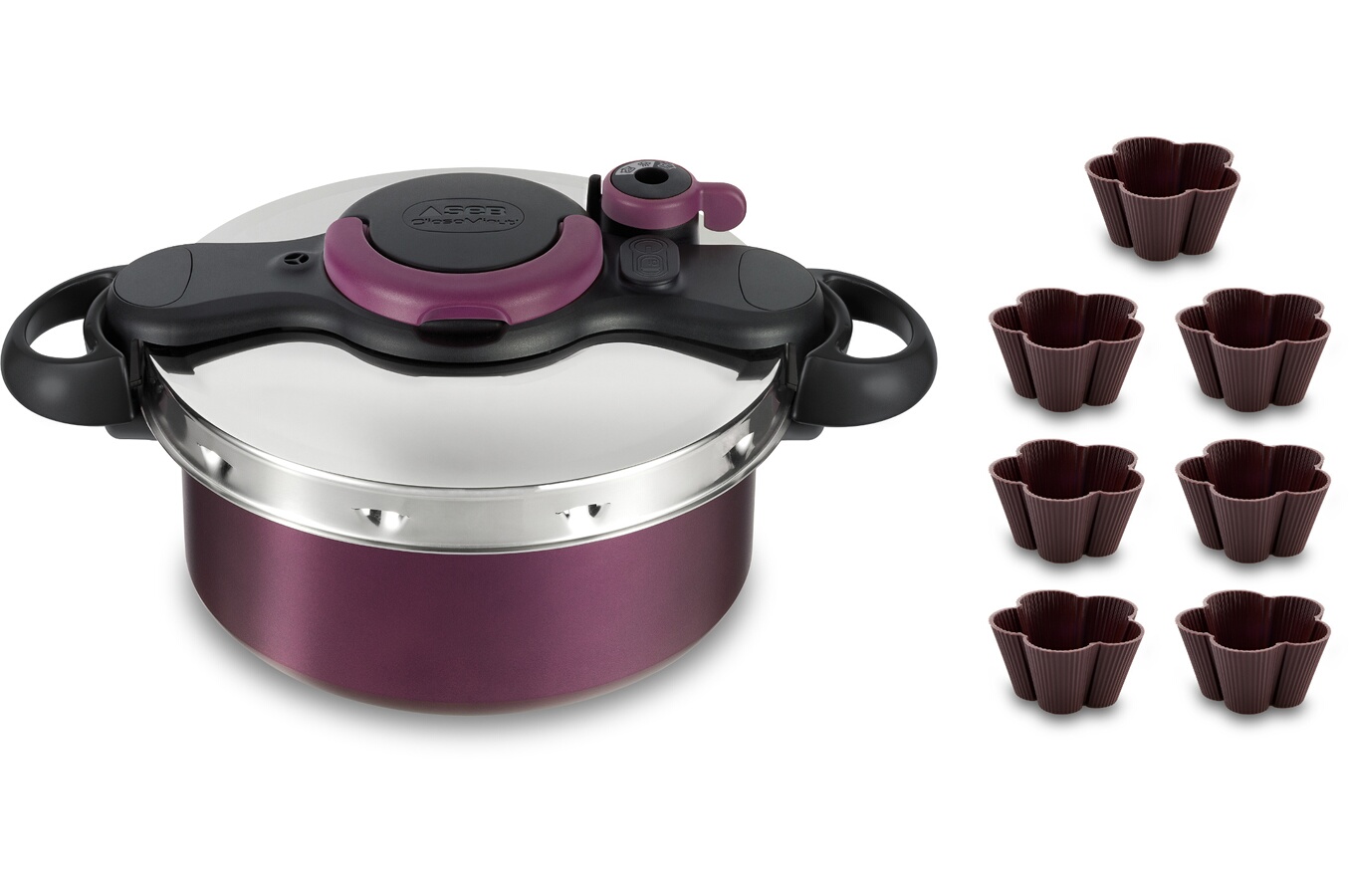 Autocuiseur Seb CLIPSO MINUT DUO 5L ET 7 MOULES PROFLEX (4319460) Darty