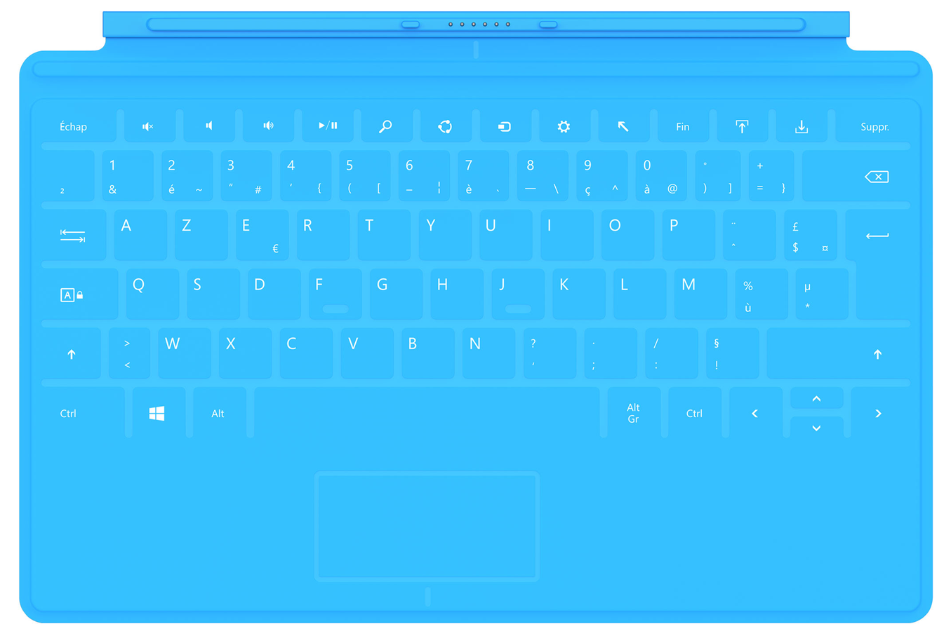 Clavier Microsoft Clavier Touch Cover Bleu pour Surface