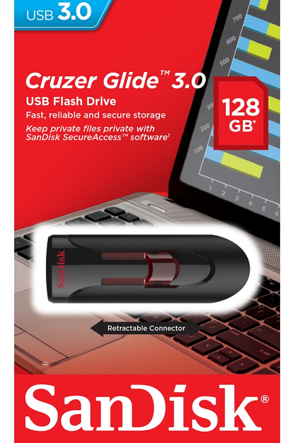 Clé USB Sandisk GLIDE 128 GB 3.0 (4194551) | Darty