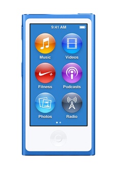Bal.mp4 apple ipod nouveau nano 16 go bleu - livraison offerte avec le code chronoapple