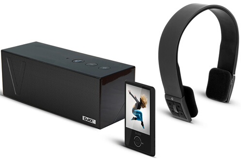 Lecteur audio vidéo MP3 MP4 D JIX MP3 M490BT NOIR + ENCEINTE + CASQUE