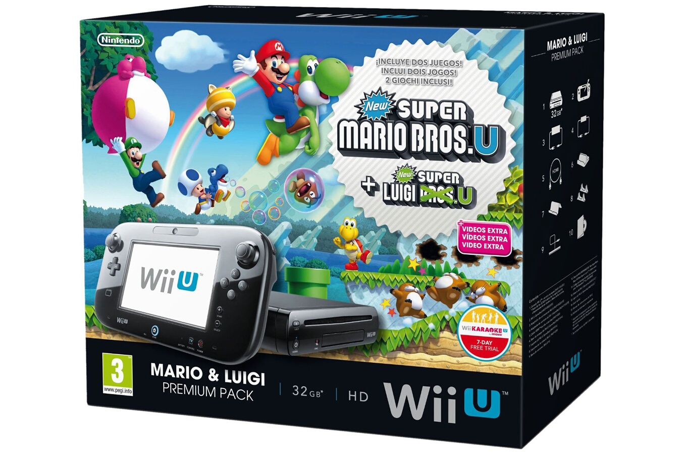 Consoles Wii U Nintendo Wii U Premium Noire 32Go + Mario & Luigi