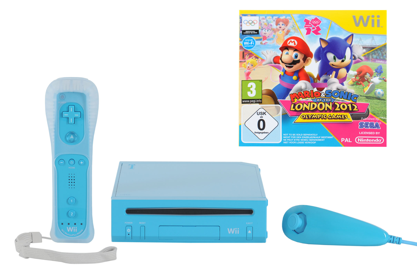 Consoles Wii Nintendo WII BLEU + MARIO & SONIC (3533387) | Darty