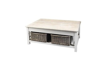 Table basse Table basse blanche 110 x 70 x 42 cm COSY Maisonetstyles