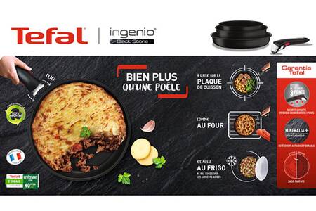 Batterie De Cuisine Tefal Ingenio Black Stone Set 8 Pieces L3999502