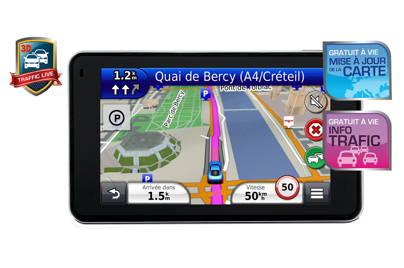 GPS Garmin NUVI 3490 LMT CARTE à VIE NUVI3490LMT (8907528) Darty