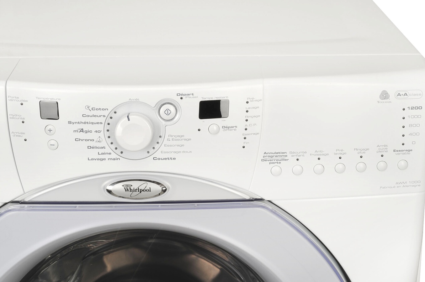 Lave Linge Hublot Whirlpool Awm Darty