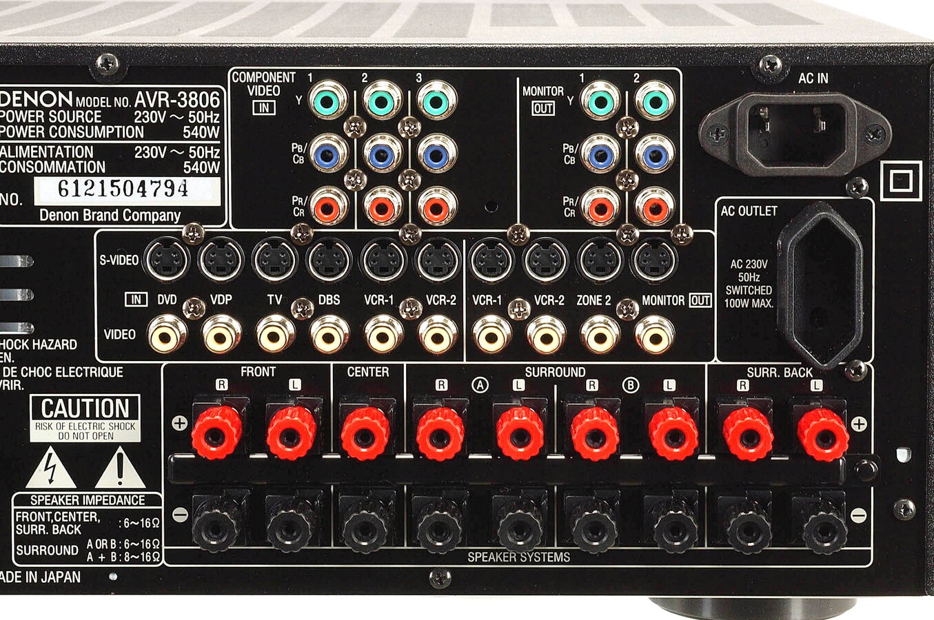 Ampli Home Cinéma Denon AVR3806 NOIR AVR3806 (2269287) Darty
