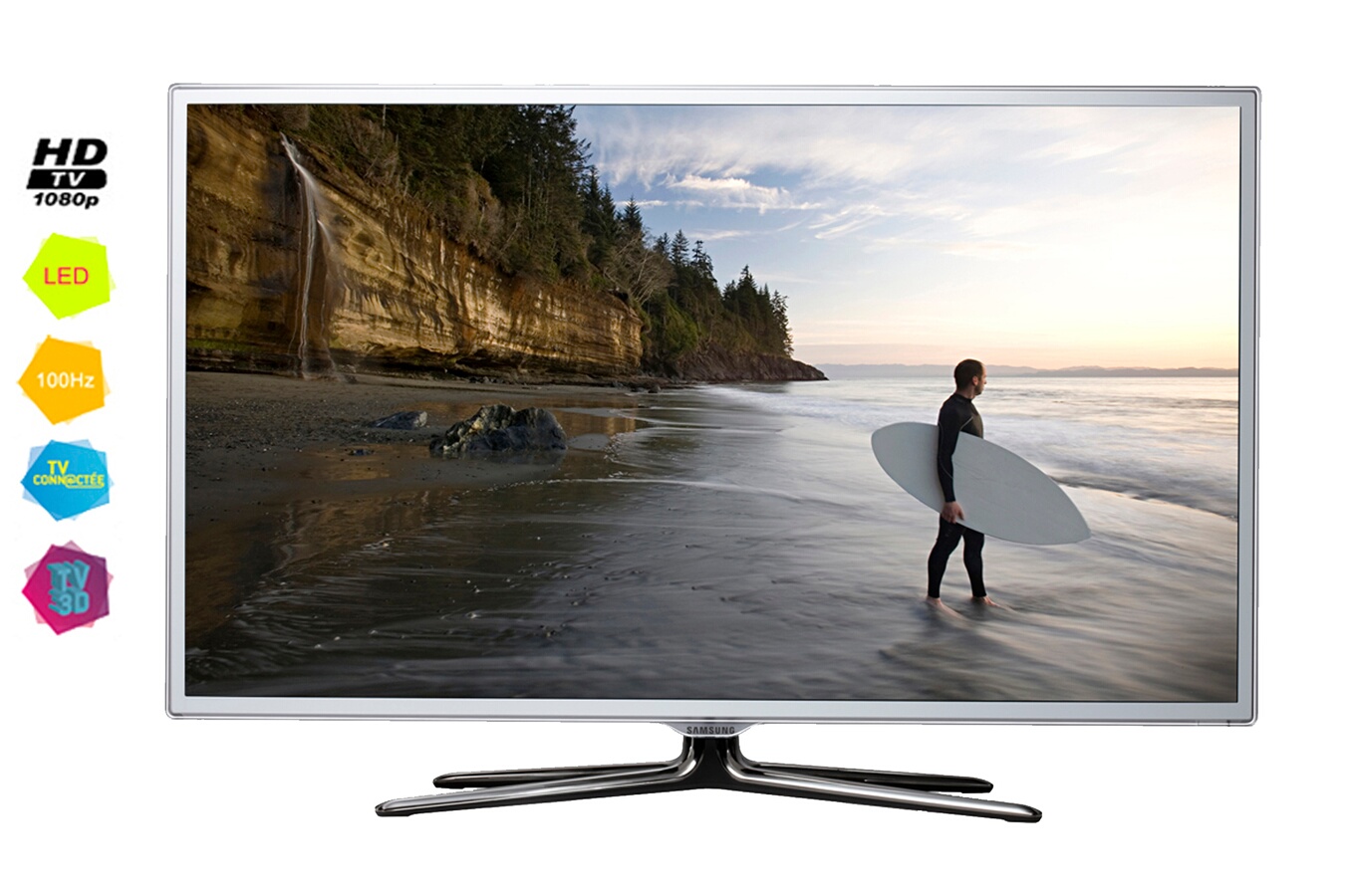 TV LED Samsung UE40ES6710 LED 3D BLANC UE40ES6710 (3584038) Darty