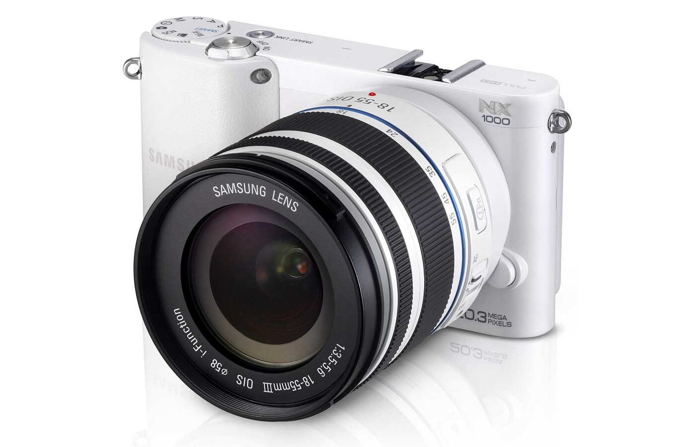 Appareil photo hybride Samsung NX1000 BLANC + 1855 MM (3772322) Darty