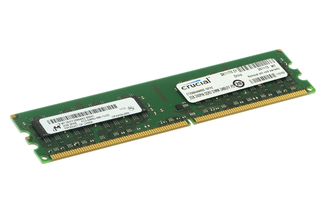 Barrette mémoire Crucial 2 Go DDR2 800 MHz CL6 CT25664AA800 (1299816