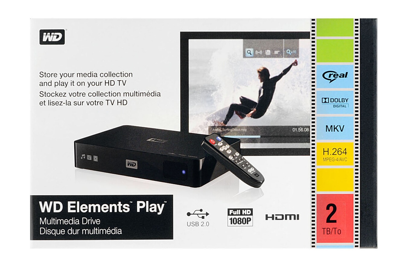 Disque Dur Pour Regarder Film Sur Tv Disque dur multimedia Wd ELEMENTS PLAY 2To USB 2.0 / HDMI (1281461) | Darty