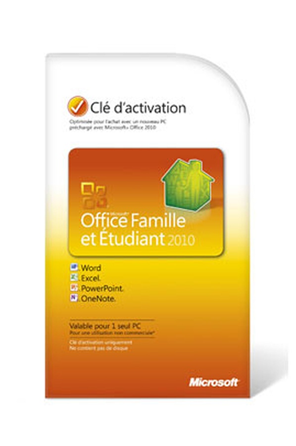 Logiciel Microsoft OFFICE FAMILLE ETUDIANT 2010 (1 USER) OFFICEFAMILLEETUDIANT2010(1USER