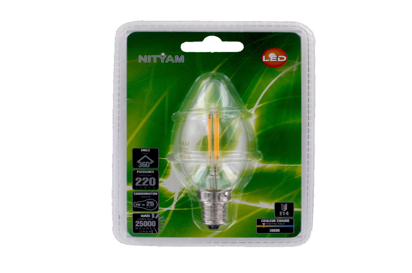 Ampoule LED Nityam FLAMME FIL E14 2W F (4019393) Darty