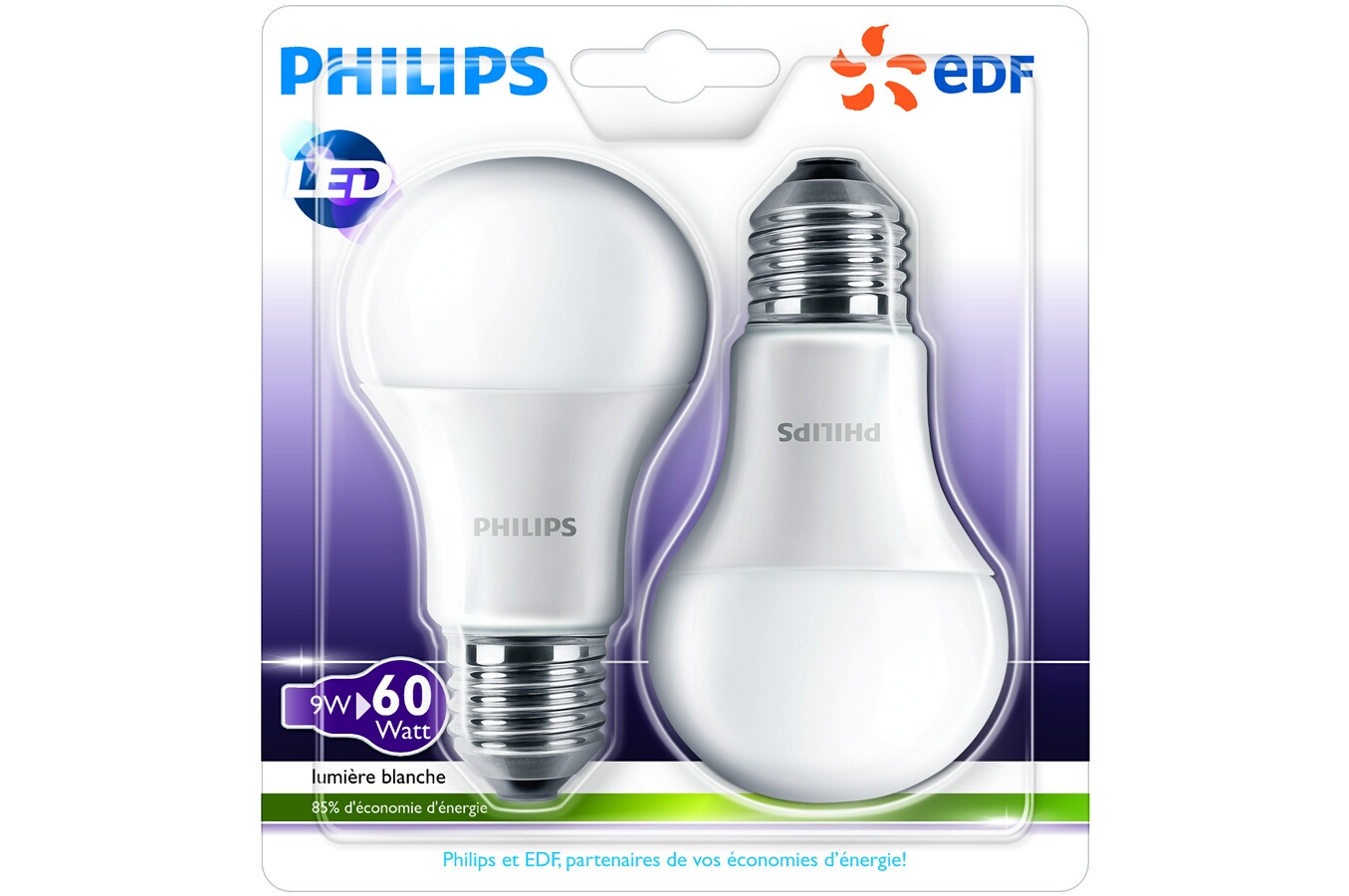 Ampoule LED Philips BULB E27 9W X2 (4175166) Darty
