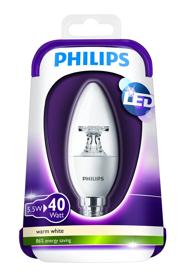 Ampoule LED Philips FLAMME 5,5W (40W) CULOT E14 LED 40W E14 WW