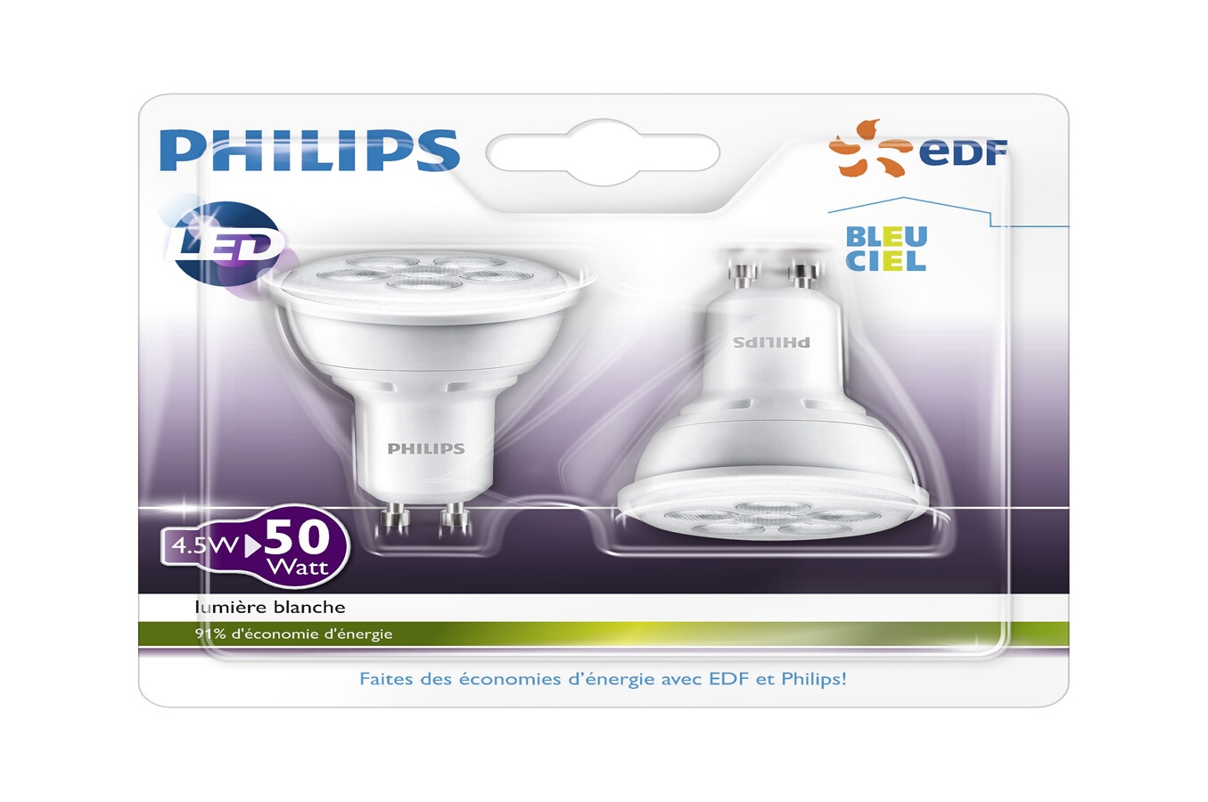 Ampoule LED Philips SPOT x2 RBT EDF CEE (4062922) Darty