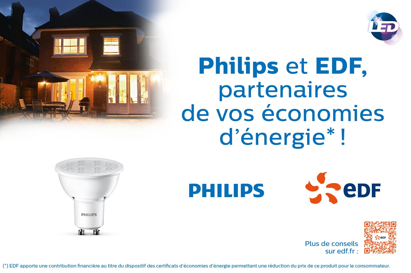 Ampoule LED Philips SPOT x2 RBT EDF CEE (4062922) Darty