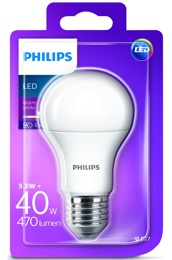 Ampoule LED Philips STANDARD 5,5W (40W) CULOT E27 (4288750) Darty