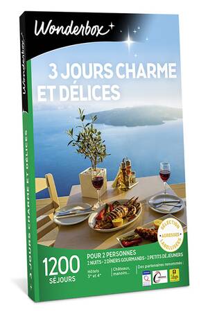 Coffret cadeau Wonderbox 3 jours charme et délices Darty