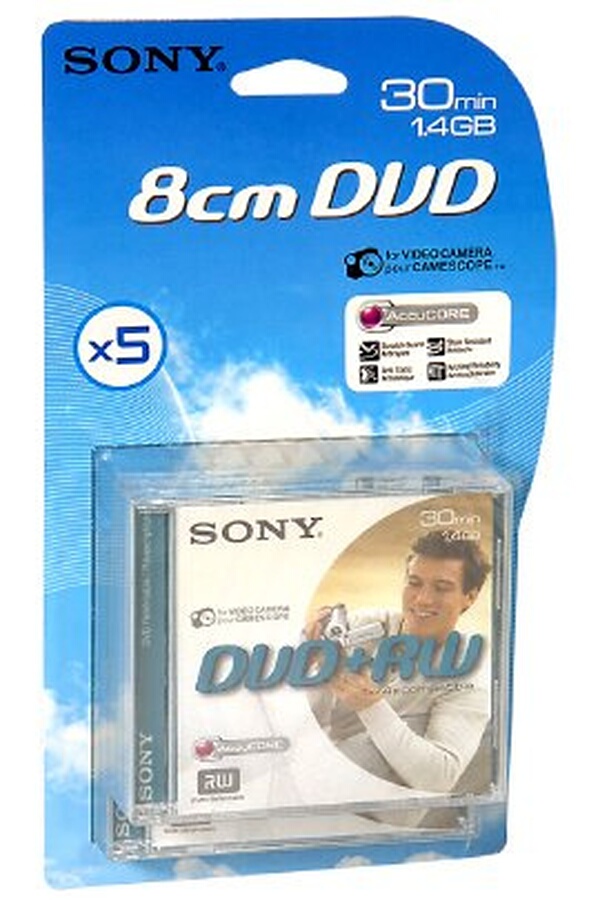 DVD 8 cm Sony DVD+RW 8CM 30MN X5 (1119168) Darty