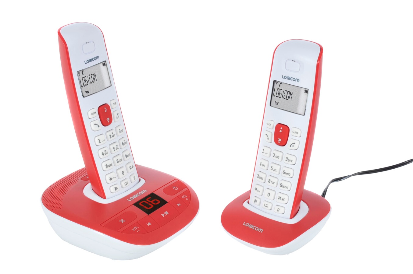 Téléphone sans fil Logicom DUO OLEA 552 ROUGE