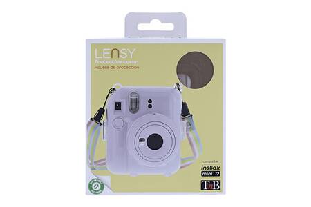 Housse Instax Mini 12 Housse Protection BriLumin Pour Instax Mini 12 - Cuir PU Avec Bandoulière - Compatible Appareil Photo Fujifilm Protection Polaroid