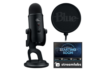 Microphone Logitech Blue Yeti Game Streaming Kit, Micro gaming USB Yeti avec filtre anti-pop personn