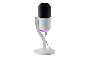 Microphone Logitech G Yeti GX gaming RVB dynamique avec LIGHTSYNC pour PC/Mac - Blanc