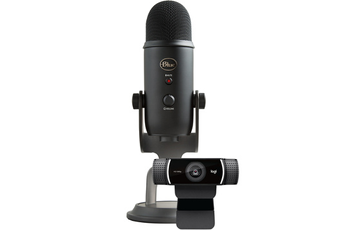 Microphone Logitech Microphone Blue Yeti USB + Webcam Logitech C922 Pro HD pour PC, Mac