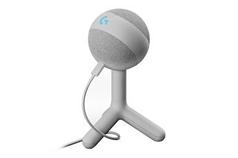 Microphone Logitech G Yeti Orb gaming RVB à condensateur avec LIGHTSYNC pour PC/Mac - Blanc
