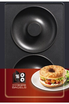 Tfal Noir Set De 2 Plaques Bagels Tefal Xa801612 Pour Le Gaufrier Snack Collection - Image 3