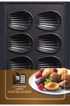 Tfal Noir Set De 2 Plaques Mini Madeleine Tefal Xa801512 Pour Le Gaufrier Snack Collection - Image 3