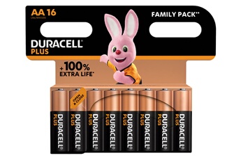 Piles Duracell PACK DE 16 PILES AA PLUS 100% OFFRE SPECIALE