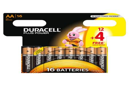 Pile Duracell PLUS POWER LR06 AA 12+4