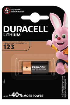 Piles Duracell Duracell, 1 pile spéciale lithium haute puissance 123 3 Volts, CR17345