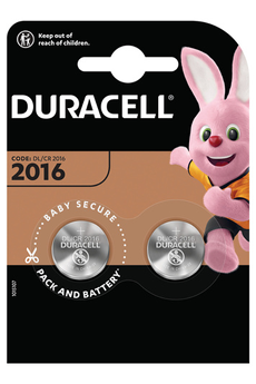 Piles Duracell Duracell, lot de 2 piles spéciales lithium 2016 3 Volts, DL2016/CR2016