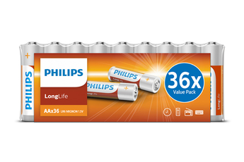 Piles Philips PACK DE 36 PILES ALCALINES AA LR06