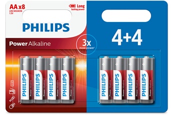 Philips - Piles Alcalines LR6 AA - Pack de 8