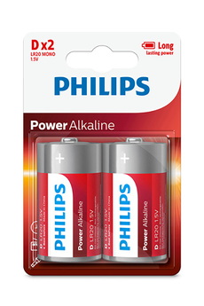 Piles Philips PILES ALCALINES LR20 X2