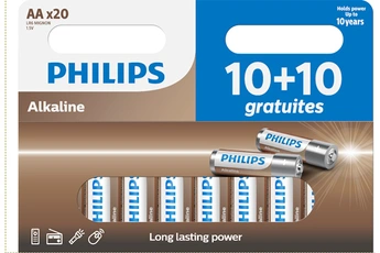 Piles Philips LOT DE 40 PILES AA ALCALINES AA 1,5V (LR06)