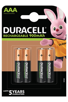 Pile rechargeable Duracell Lot de 4 piles rechargeables AAA 900mAh