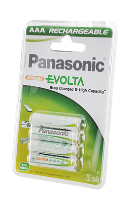 Pile rechargeable Panasonic EVOLTA AAA LR03 750 mAh x2 - HHR-4MVE