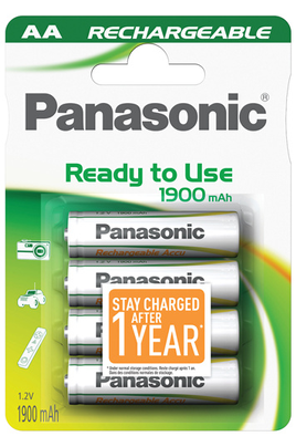 Pile rechargeable Panasonic EVOLTA AA LR6 X4 1900 mAh