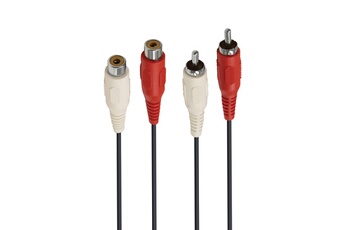 Accsup - CABLE 2 RCA MALE / 2 RCA FEMELLE 2,5M NOIR