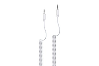 Accsup - CABLE SPIRALE JACK 3,5 / JACK 3,5 1,5M BLANC